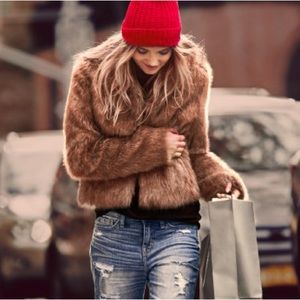 Abercrombie & Fitch Faux Fur Coat